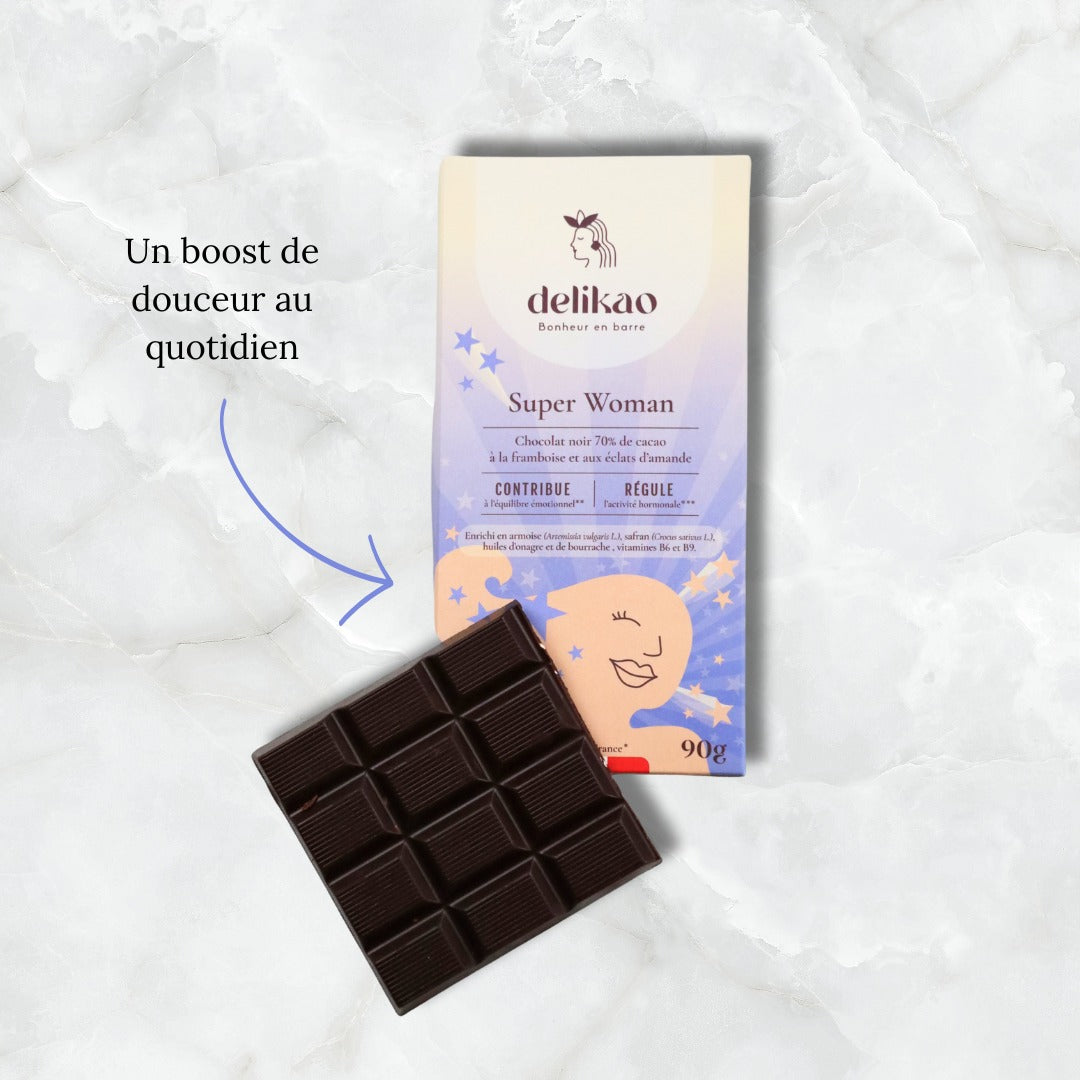 Chocolat “Superwoman” – Confort féminin règles & ménopause