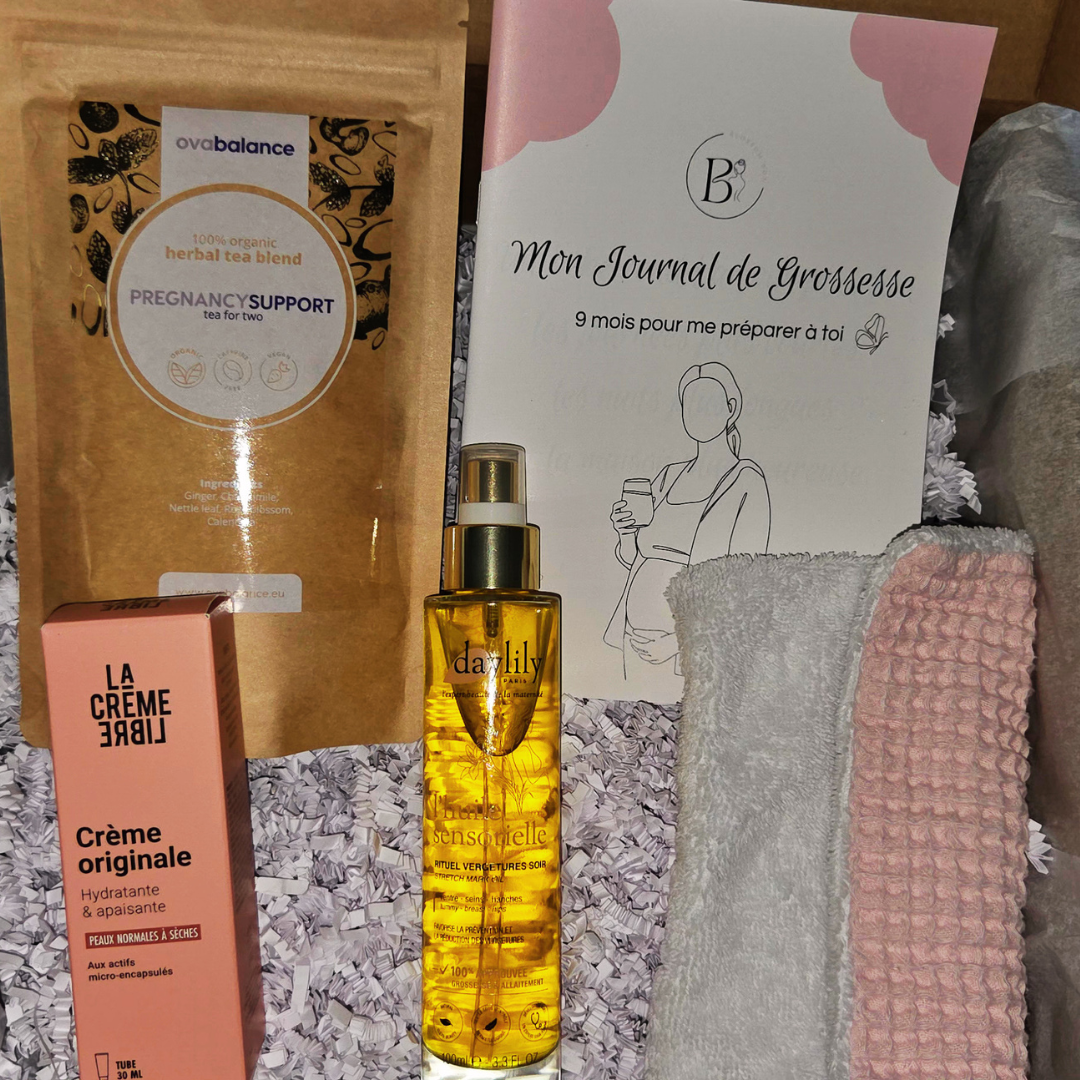 masque ventre grossesse, lait corps vergetures, sérum visage
