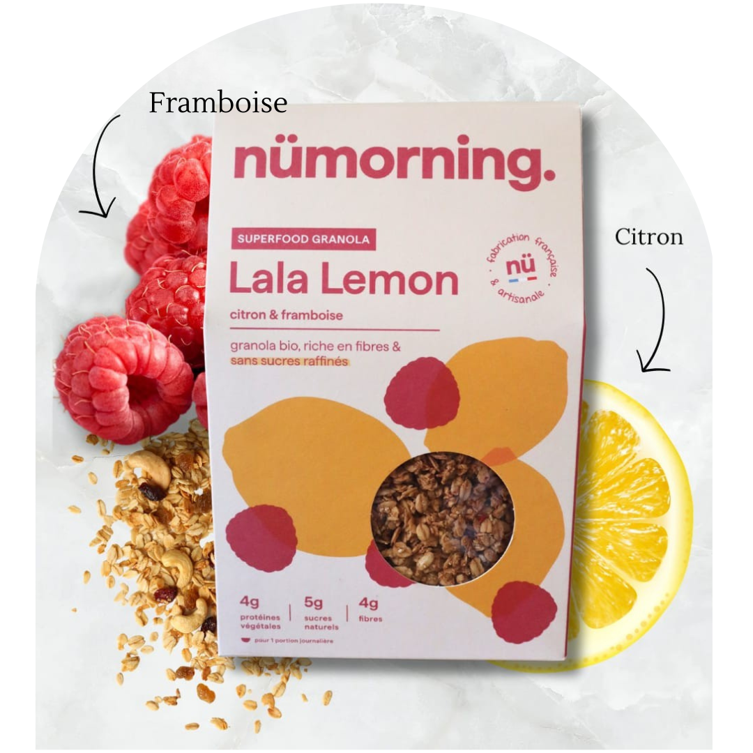 céréales citron framboise box allaitement Mama Nourish